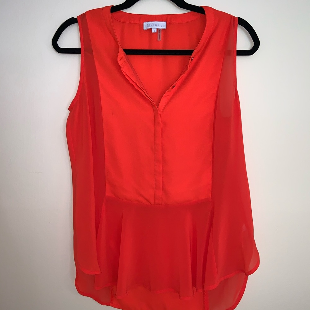 1. State Orange Sleeveless Top